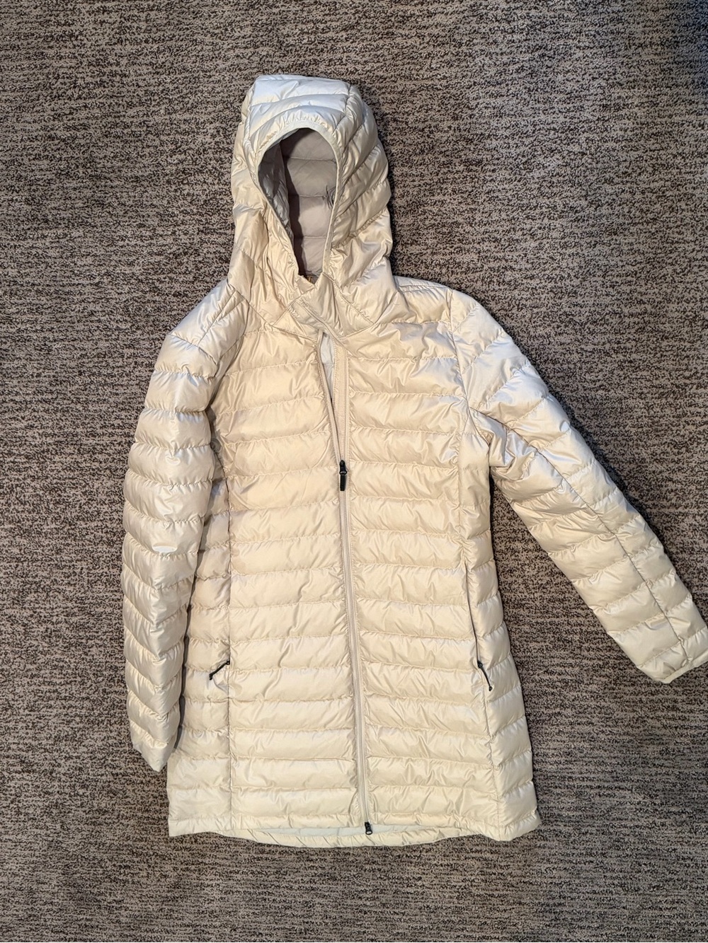Lole Women's Hooded Packable Puffer Jacket - Cream/Off-White